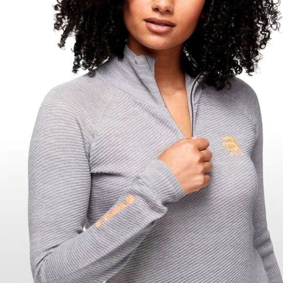 Bjorn Daehlie Womens Half Zip Thermal Sweatshirt size S Grey Wool Blend - Picture 3 of 13